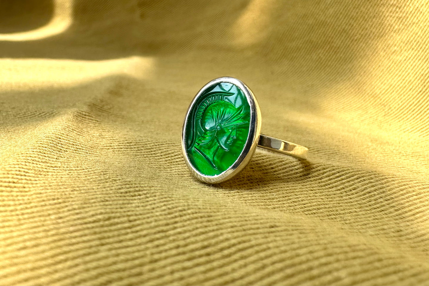 Green Intaglio Ring