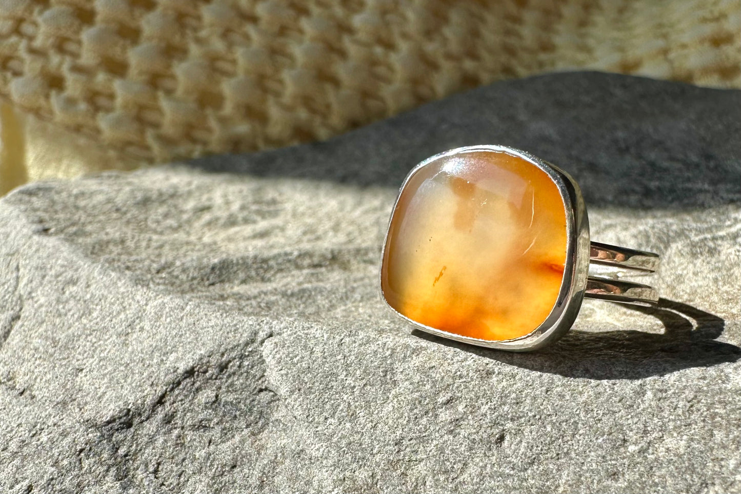 Road Cut Carnelian Ring