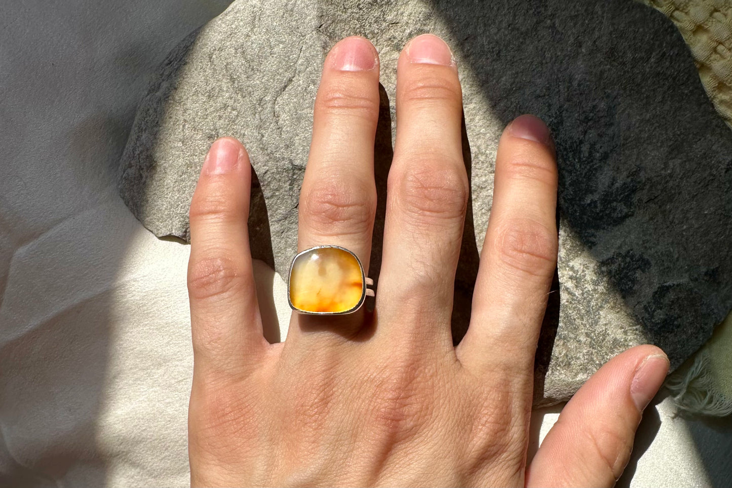 Road Cut Carnelian Ring