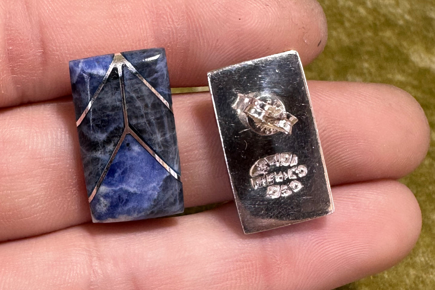 Sodalite and Silver Earrings