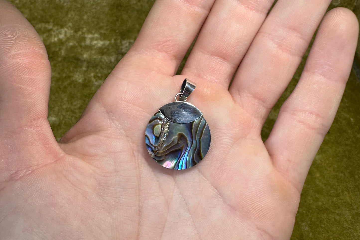 Abalone and Silver Pendant