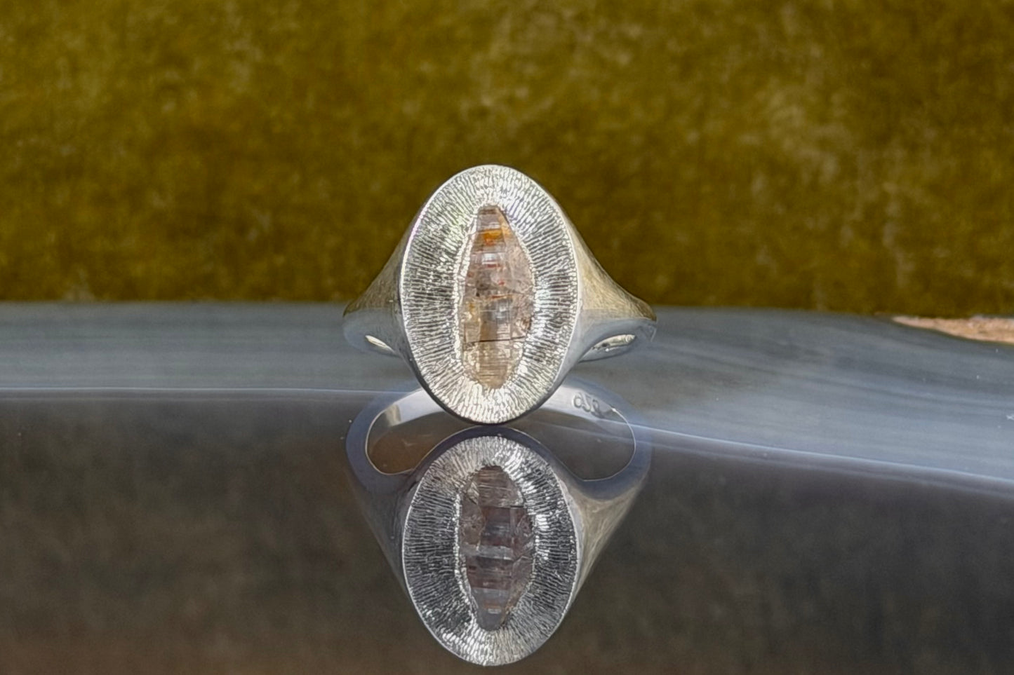 Raw Sapphire Signet Ring