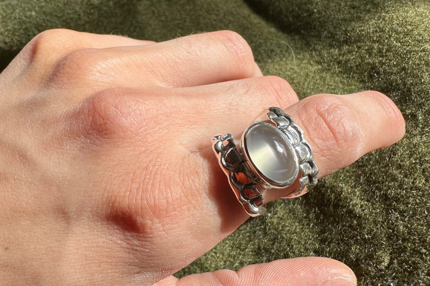 Moonstone Chomp Ring