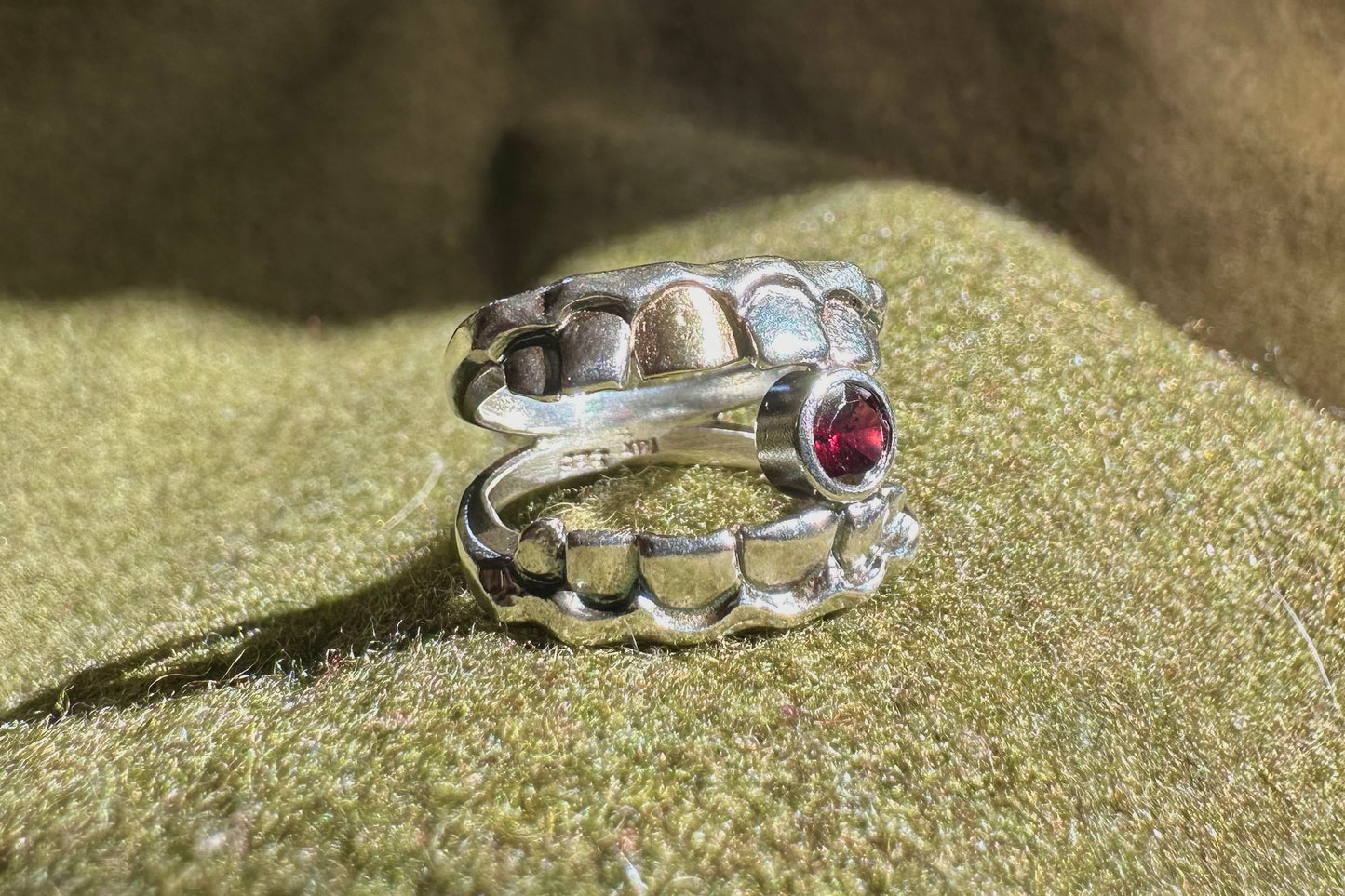 Garnet Chomp Ring