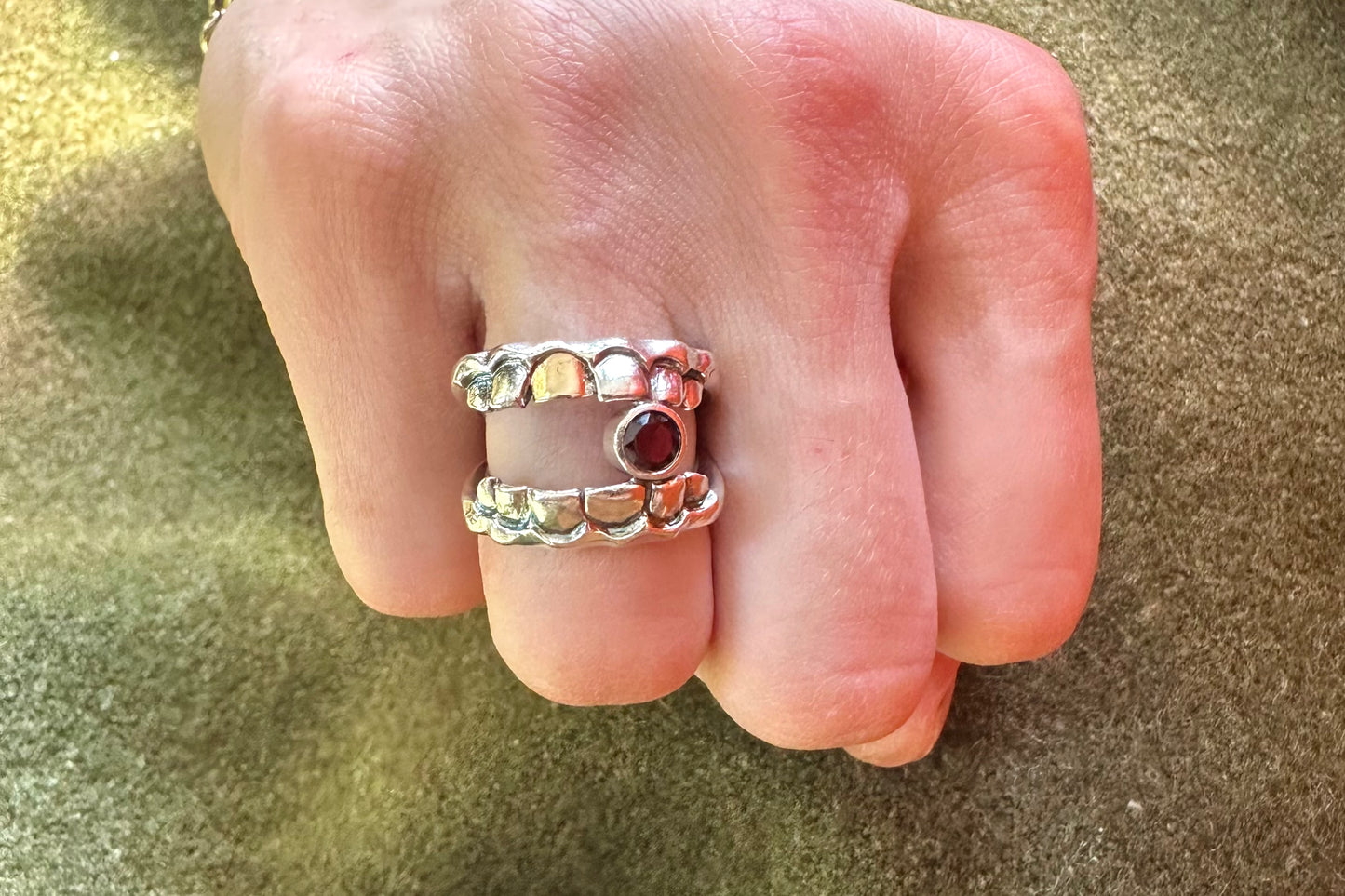 Garnet Chomp Ring