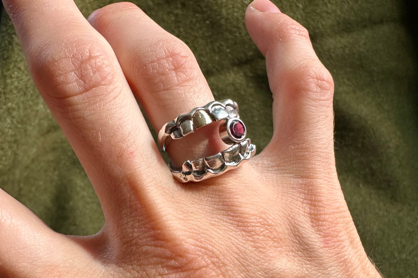 Garnet Chomp Ring