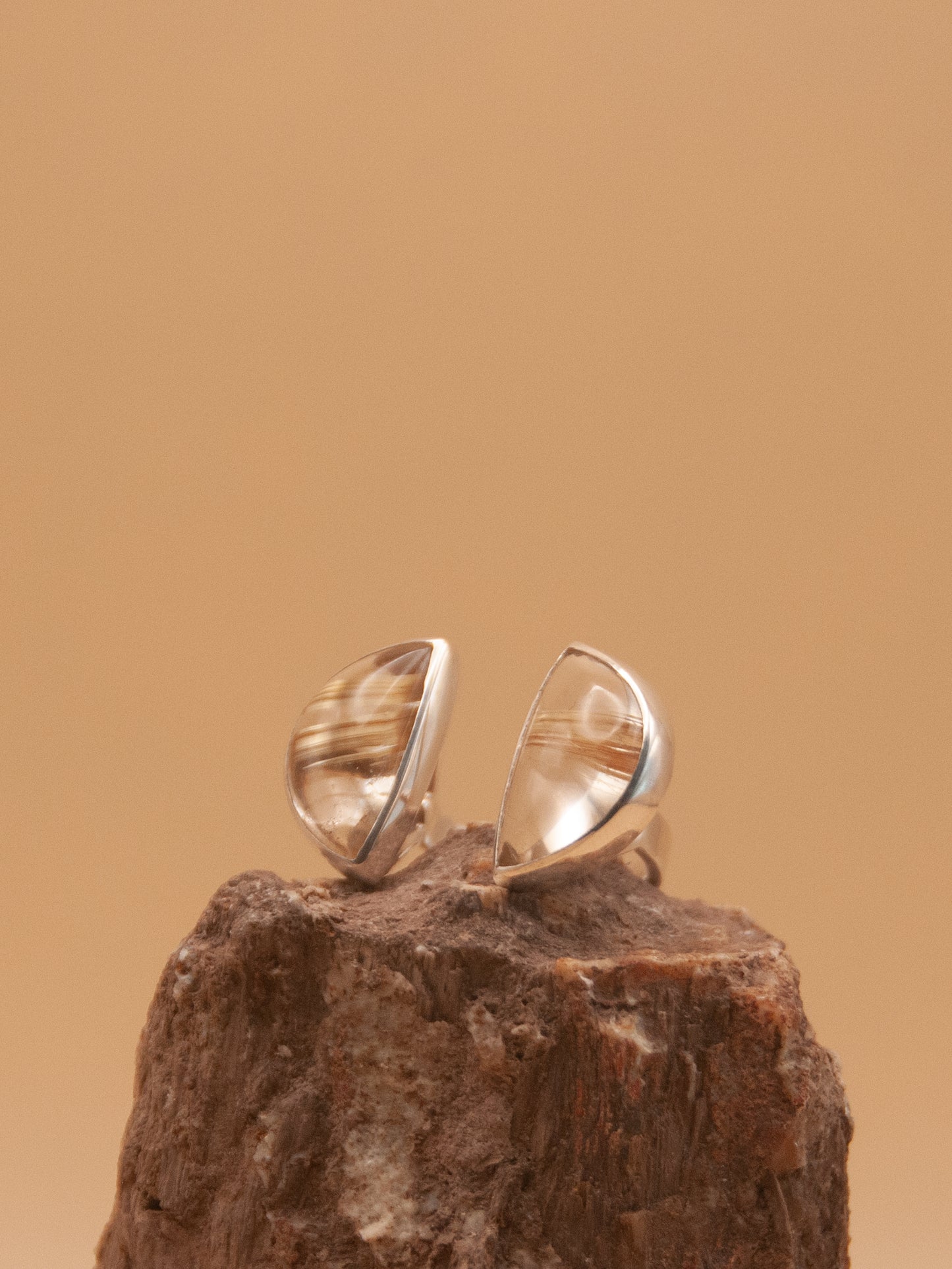 Rutilated Quartz Double Ring