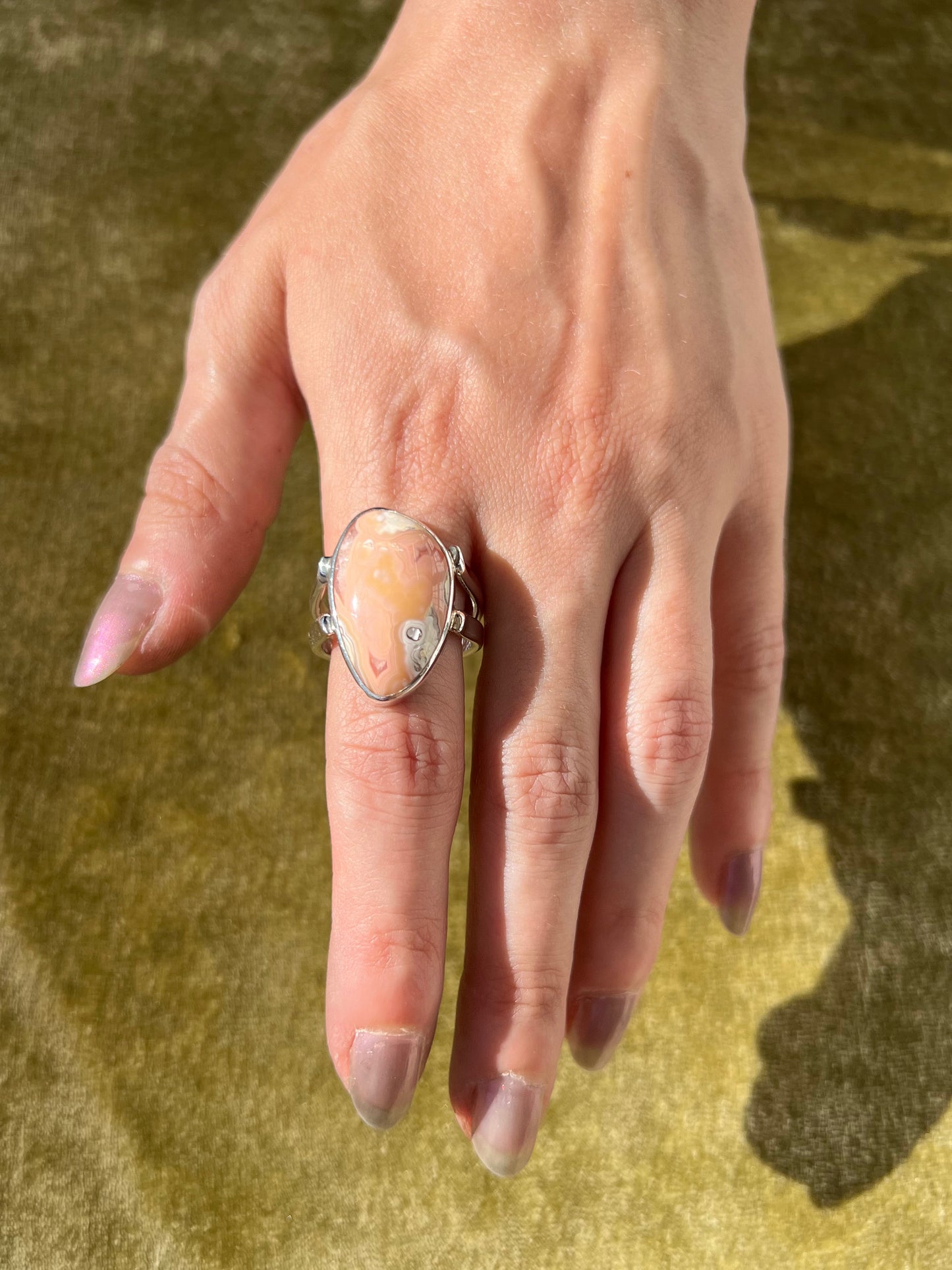 Paint Agate Double Band Ring