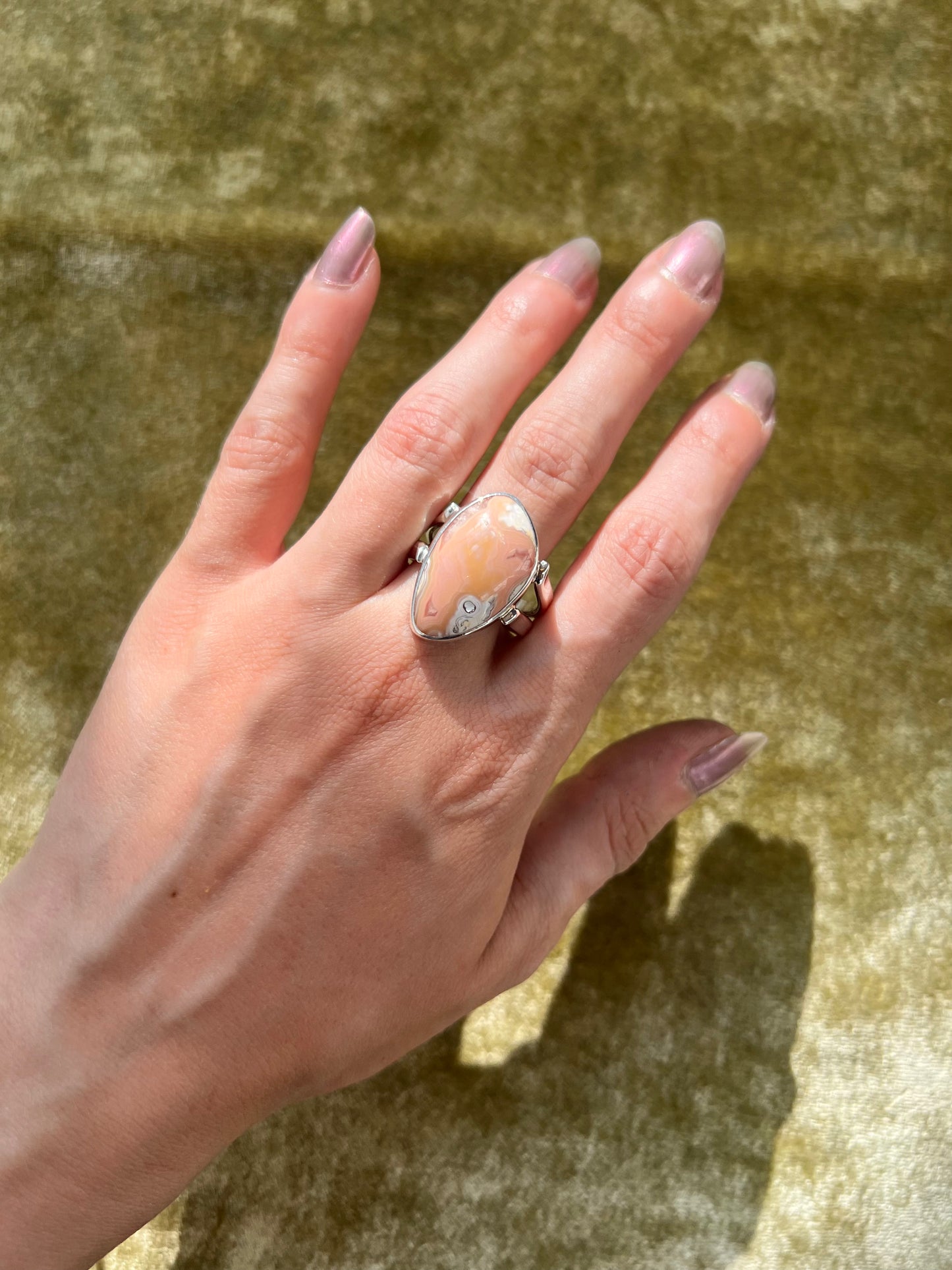 Paint Agate Double Band Ring