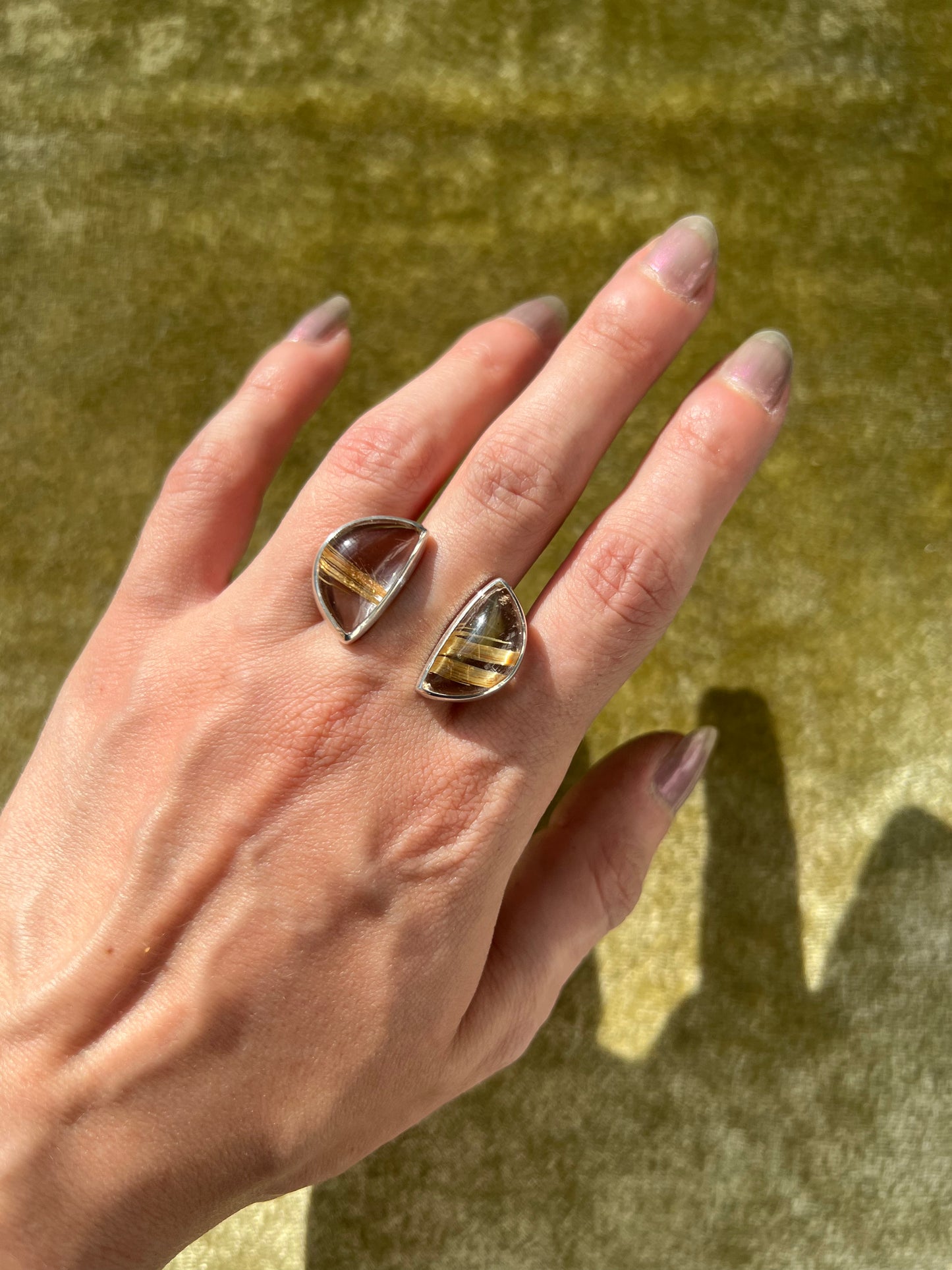 Rutilated Quartz Double Ring