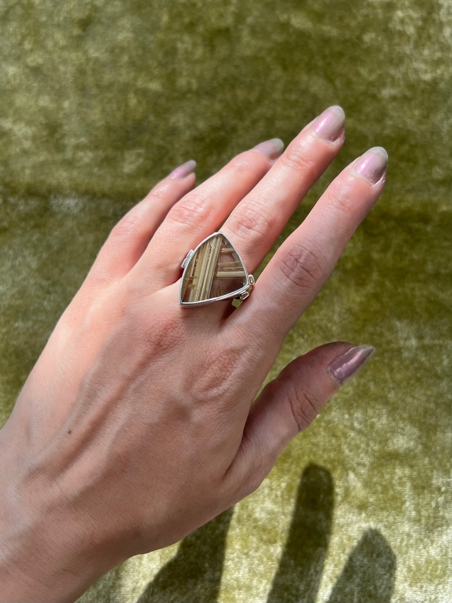 Double Band Rutilated Quartz Ring