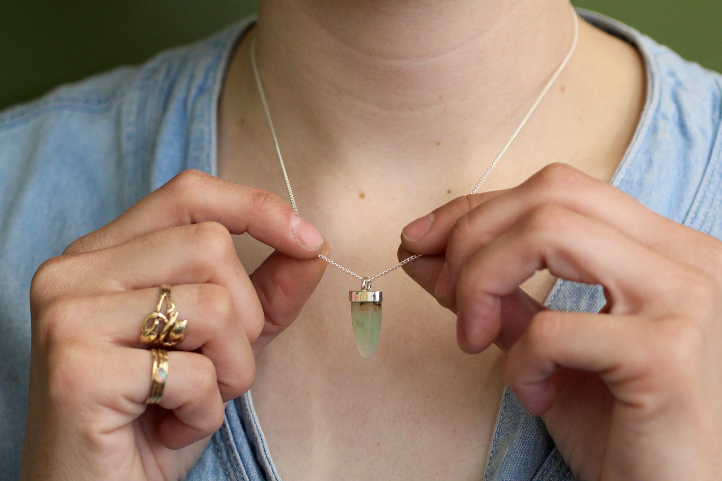 Chrysoprase Drop Necklace