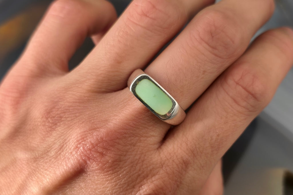 Chrysoprase Inlay Ring