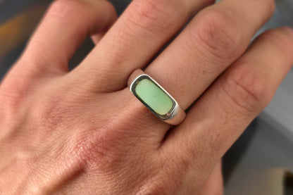Chrysoprase Inlay Ring