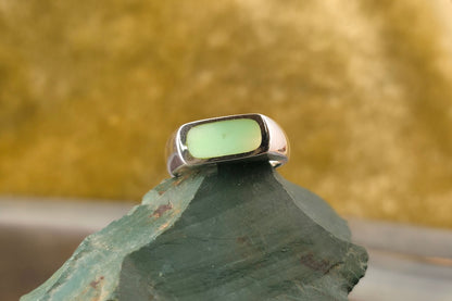 Chrysoprase Inlay Ring