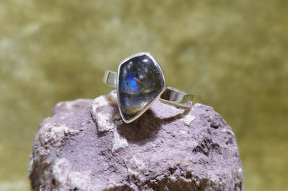 Rutilated Quartz and Labradorite Ring