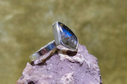 Rutilated Quartz and Labradorite Ring