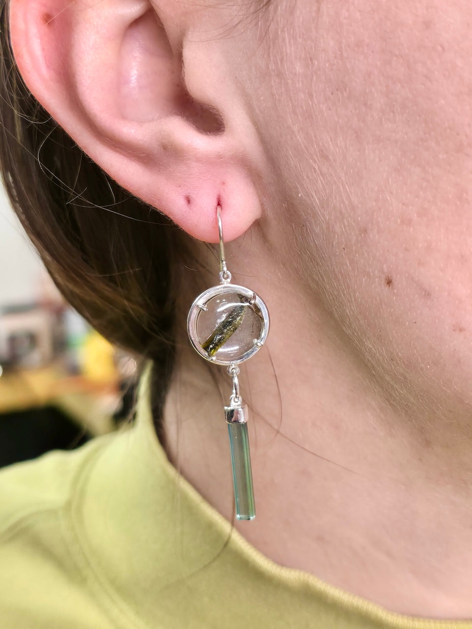 Asymmetrical Gemstone Earrings