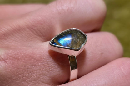 Rutilated Quartz and Labradorite Ring