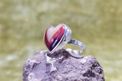 Mookaite Heart Ring