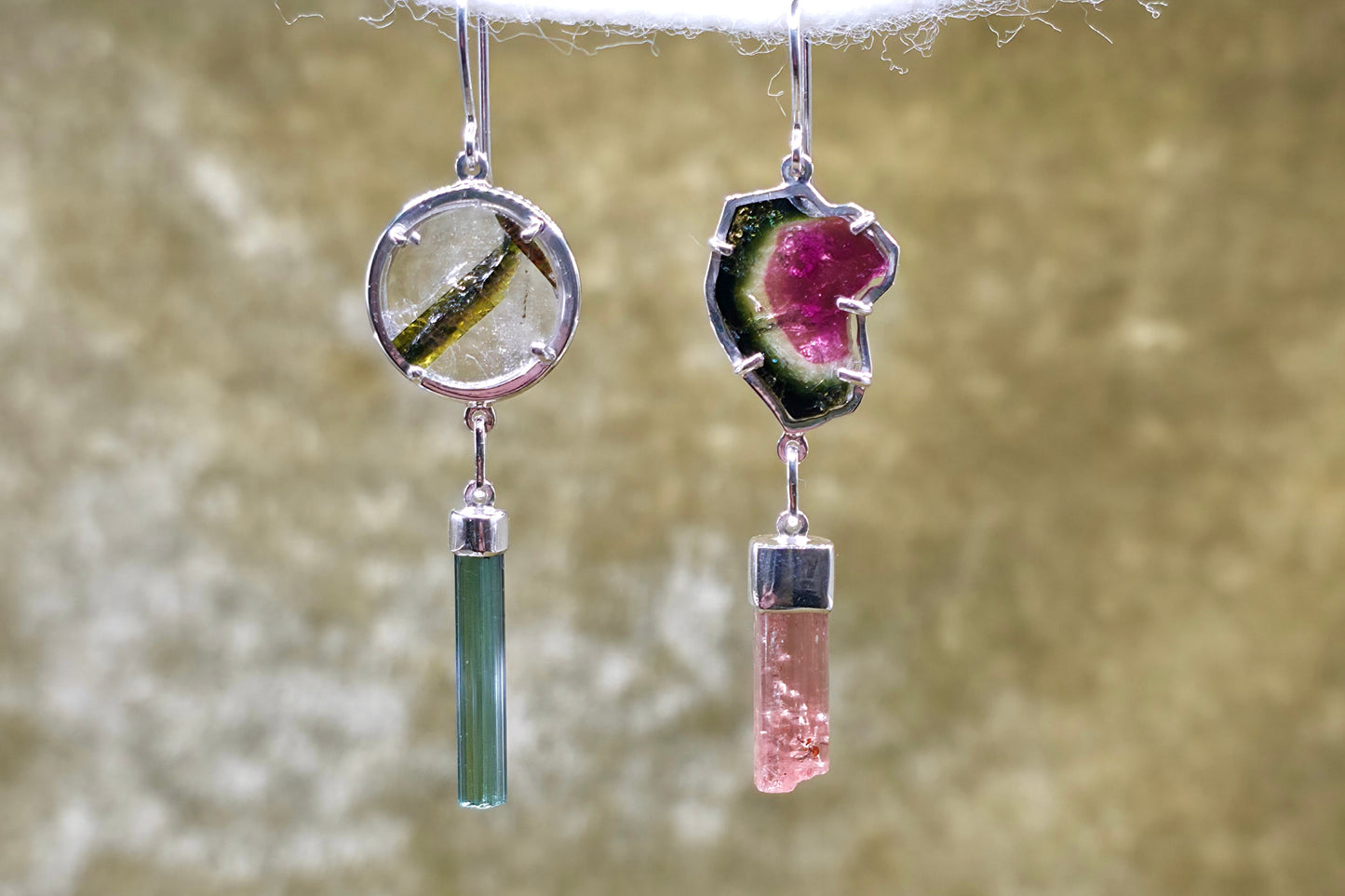 Asymmetrical Gemstone Earrings