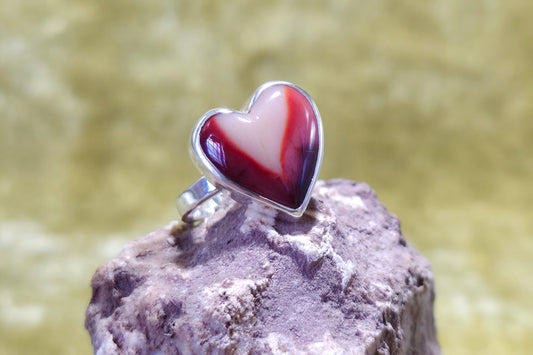 Mookaite Heart Ring