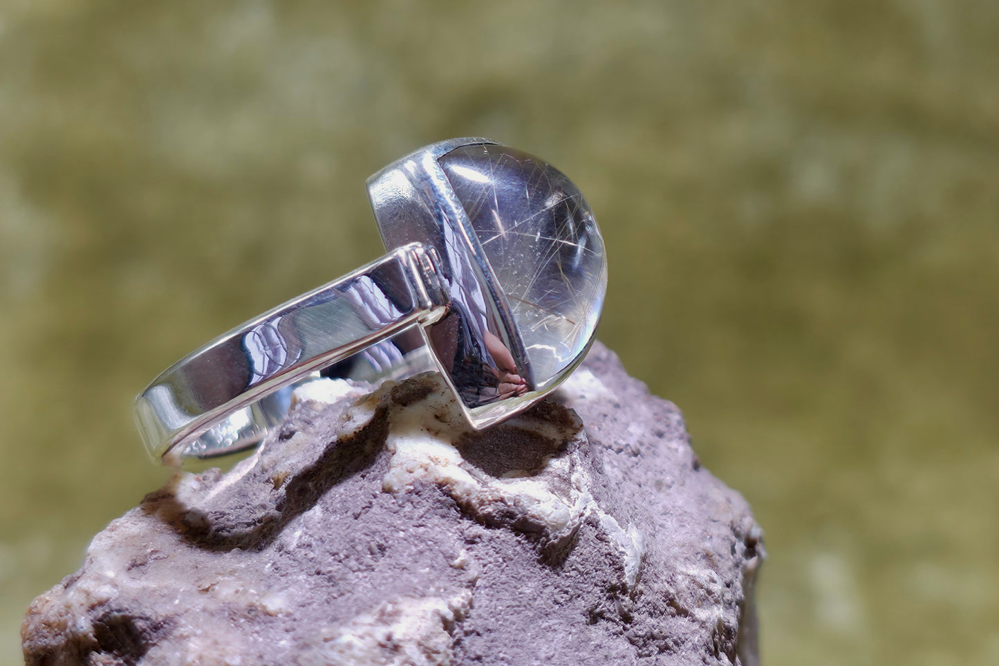 Rutilated Quartz and Labradorite Ring 2