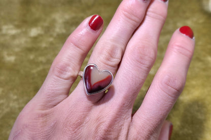 Mookaite Heart Ring