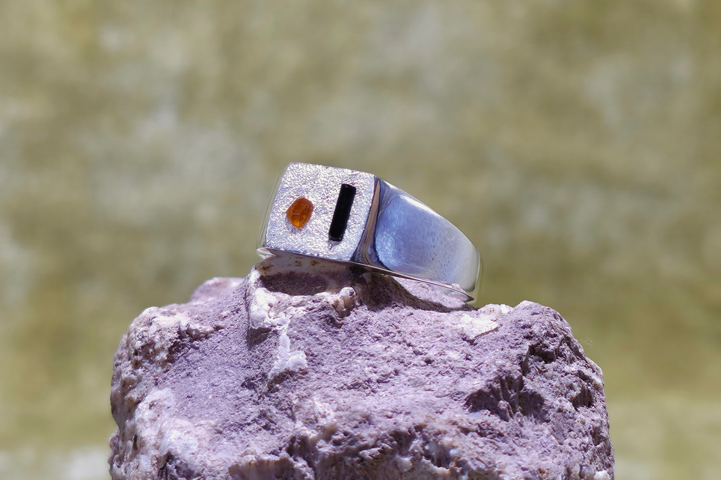 Spessartine and Tourmaline Signet