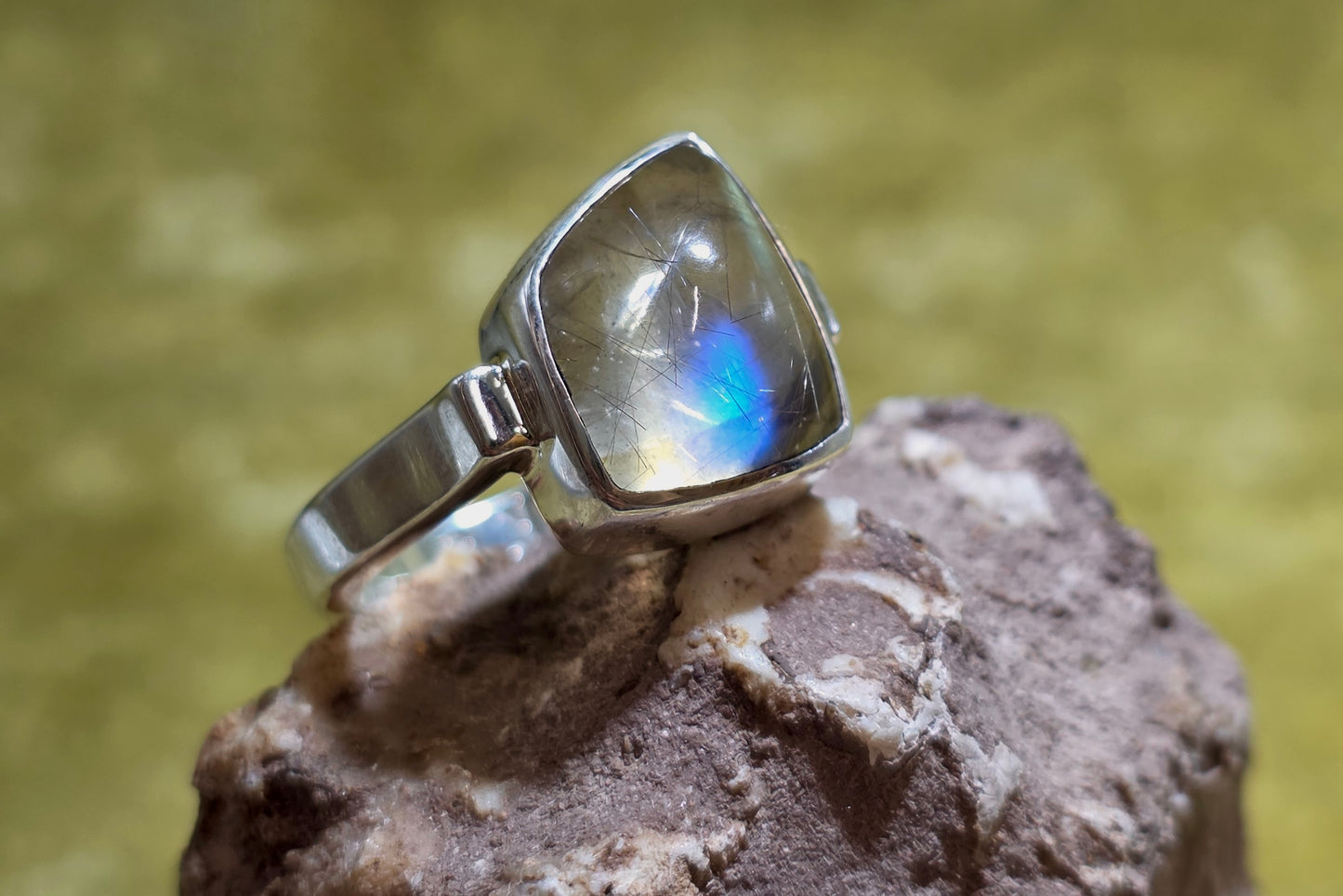 Rutilated Quartz and Labradorite Ring 2