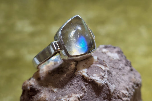 Rutilated Quartz and Labradorite Ring 2