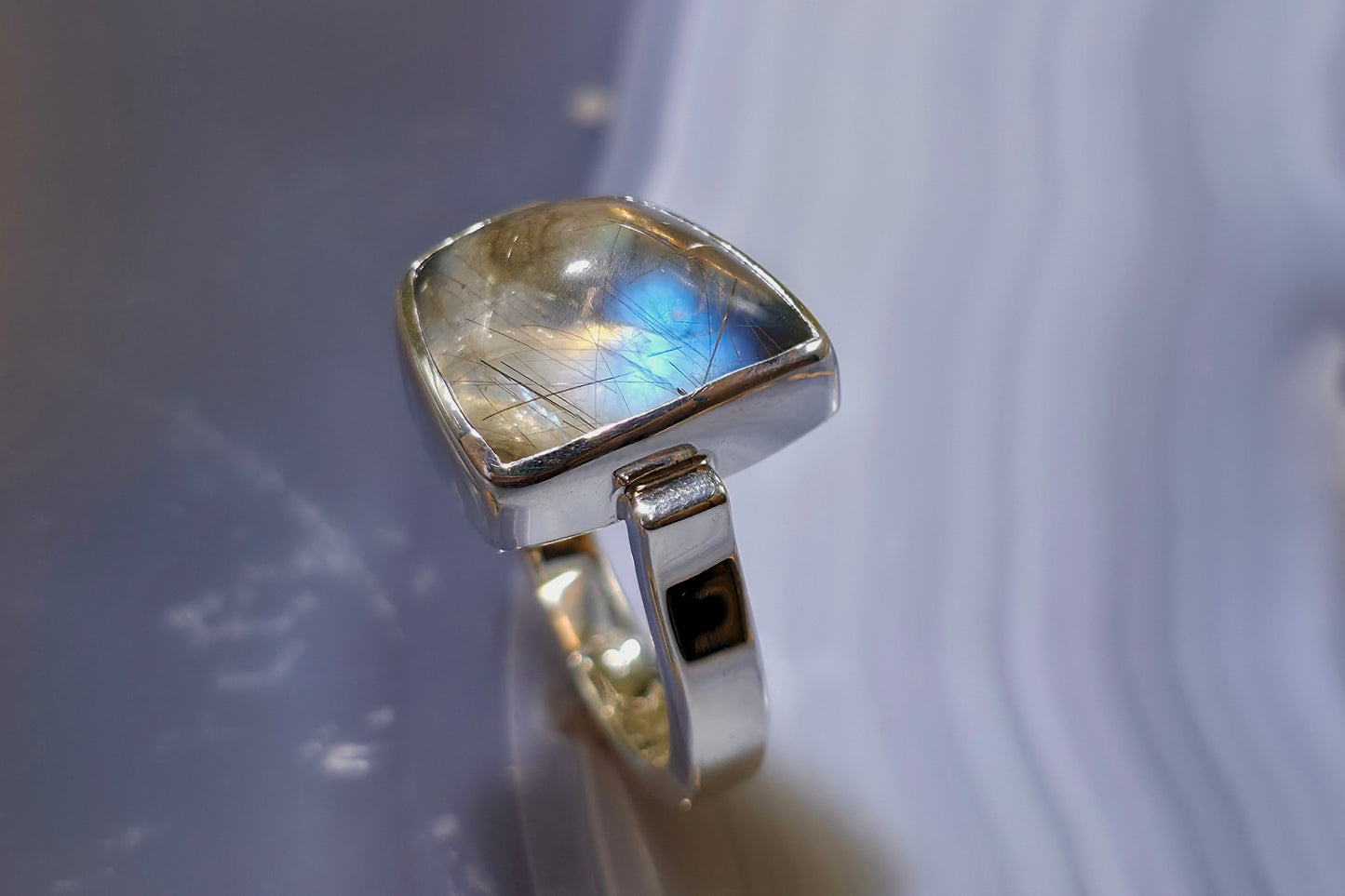 Rutilated Quartz and Labradorite Ring 2