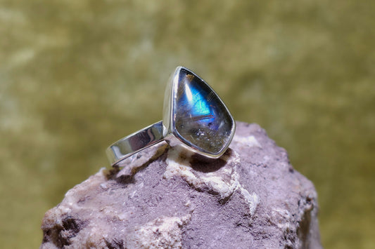 Rutilated Quartz and Labradorite Ring