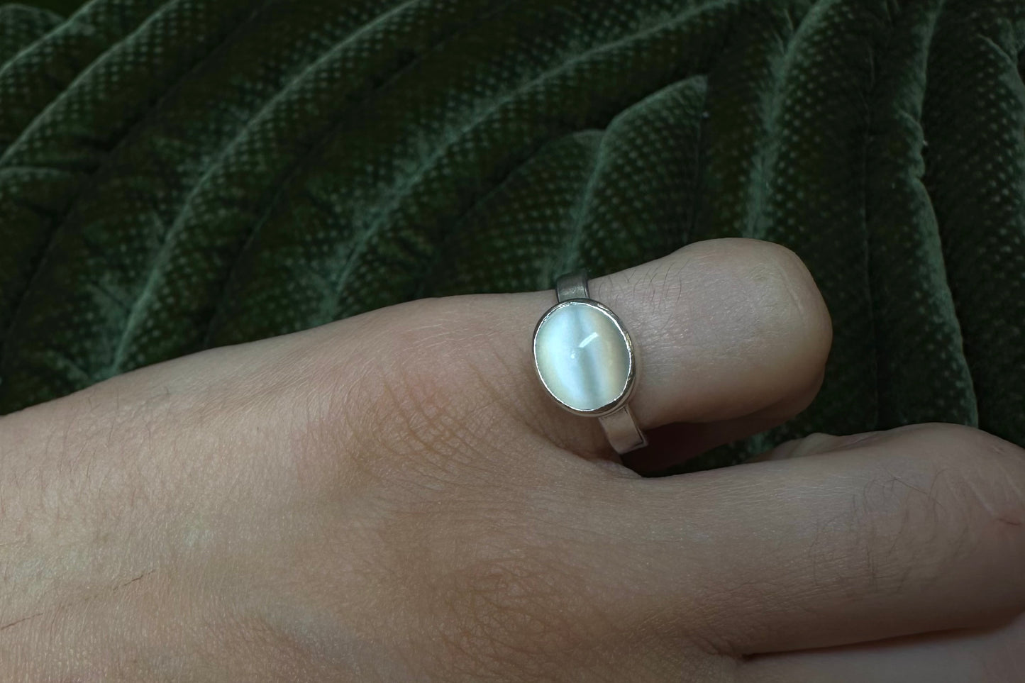 White Moonstone Ring