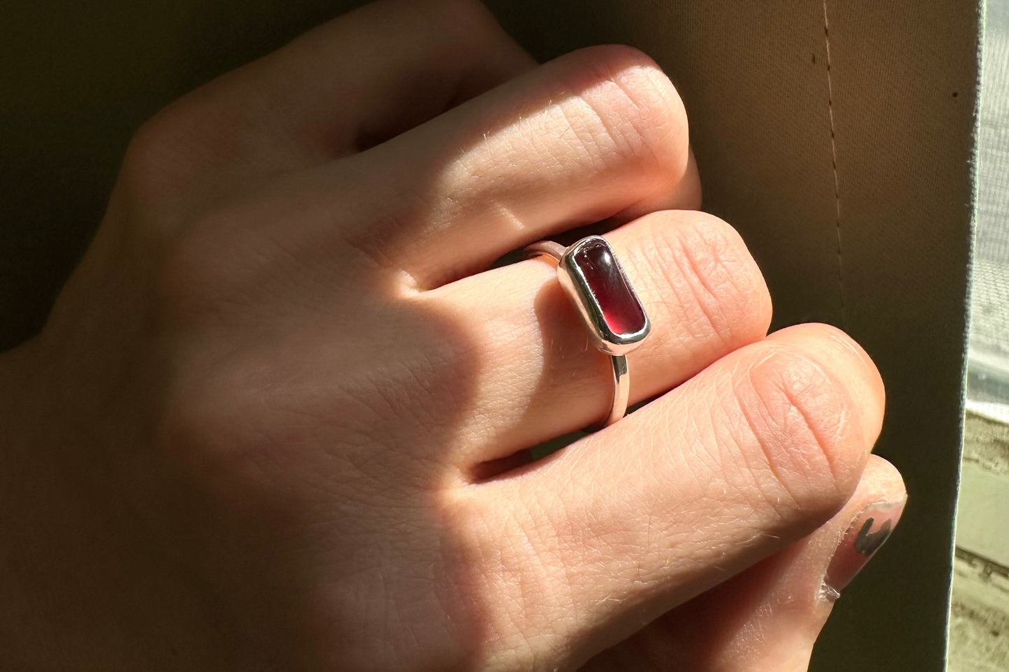 Freeform Garnet Ring