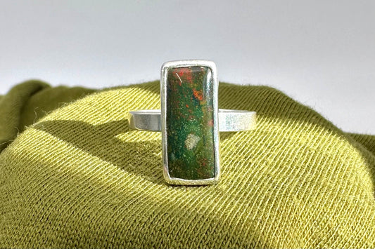 Bloodstone Rectangle Ring