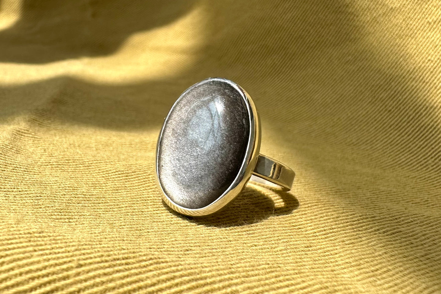 Silversheen Obsidian Ring