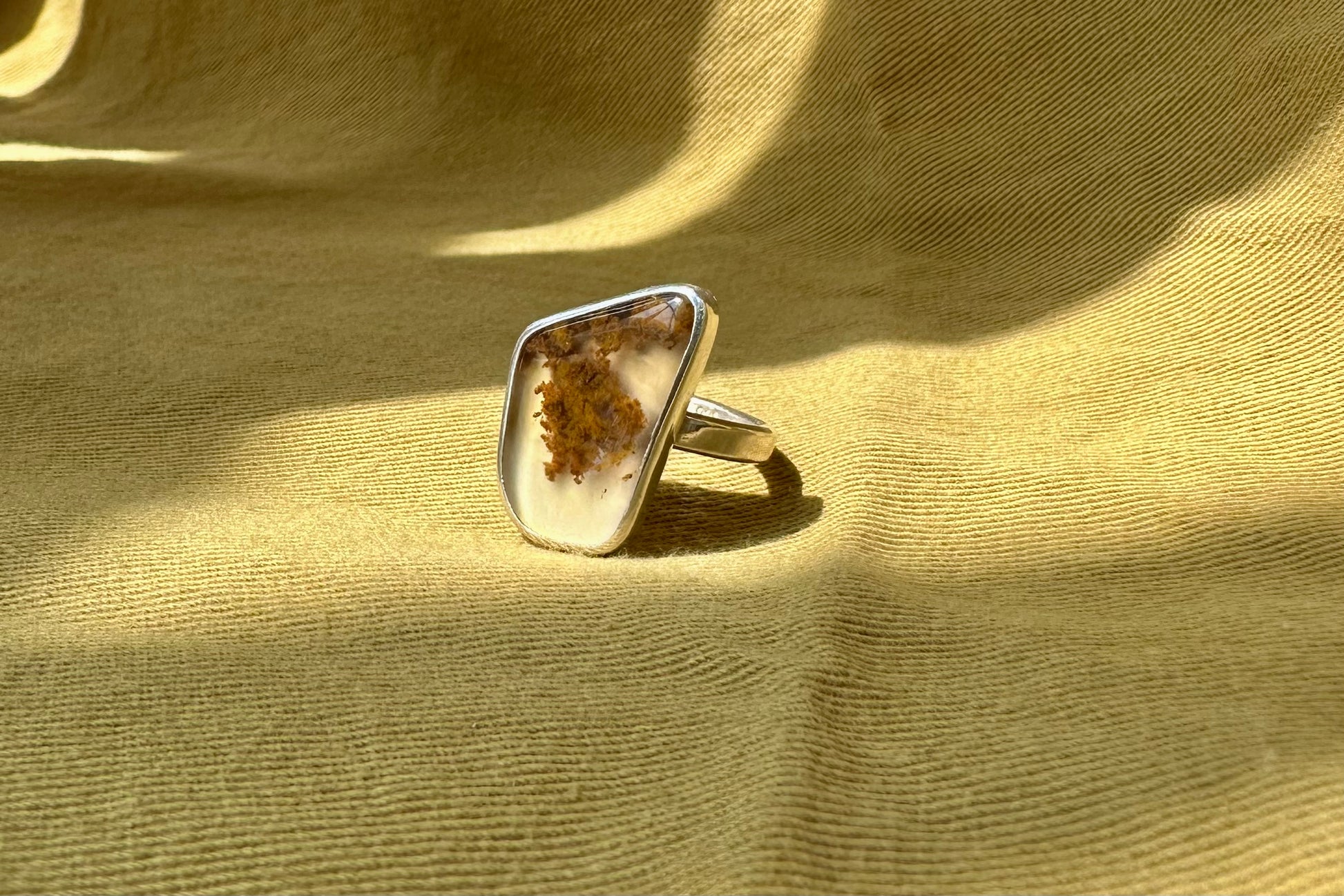 Brown Plume Agate Ring | Allie Keast Jewelry