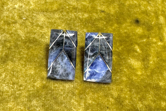 Sodalite and Silver Earrings