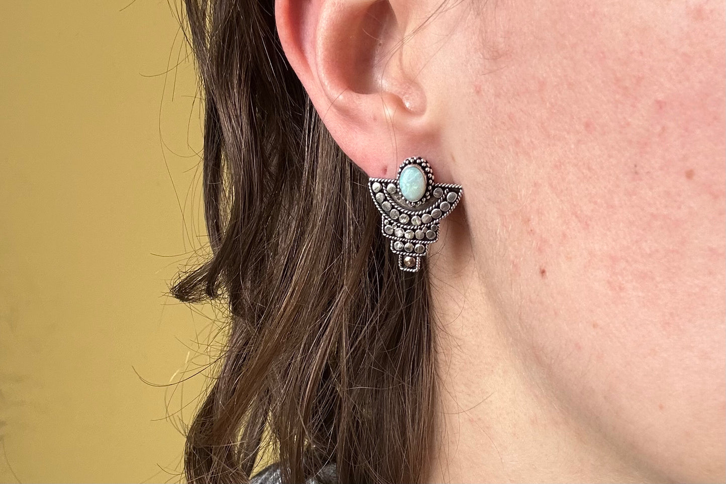 Silver and Opal Earrings