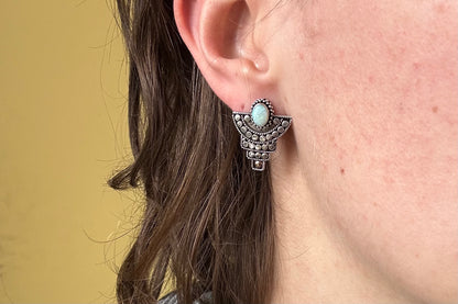 Silver and Opal Earrings