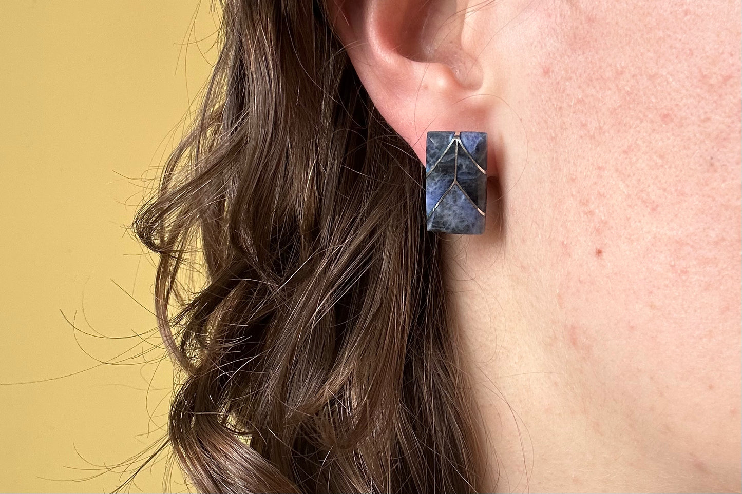 Sodalite and Silver Earrings