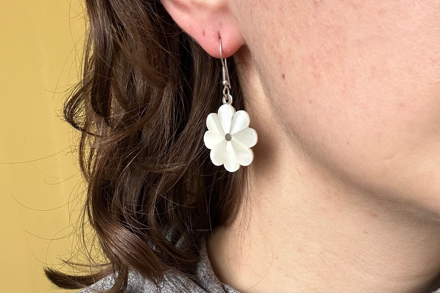 Mother of Pearl Flower Earrings