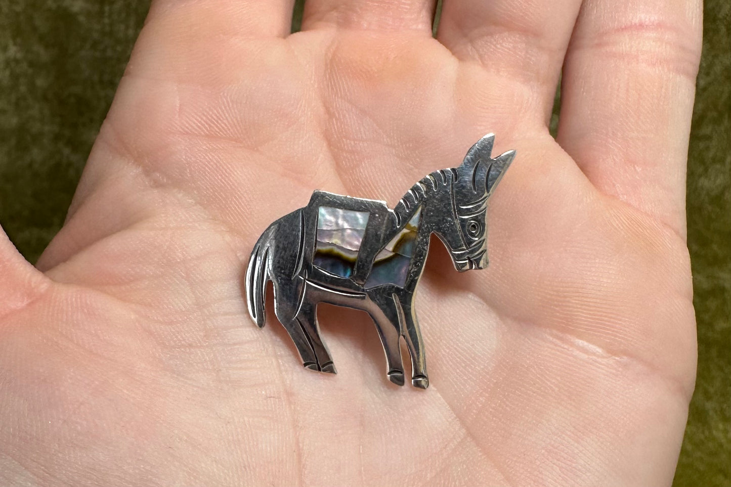 Abalone Inlay Donkey Pin