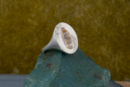 Raw Sapphire Signet Ring