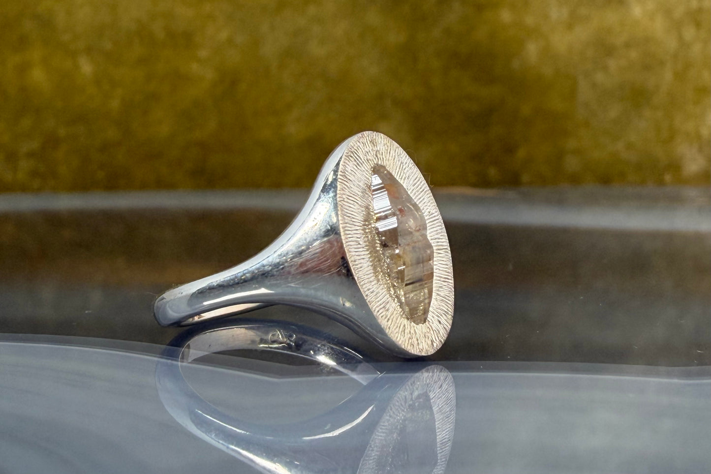 Raw Sapphire Signet Ring