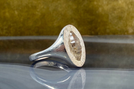 Raw Sapphire Signet Ring