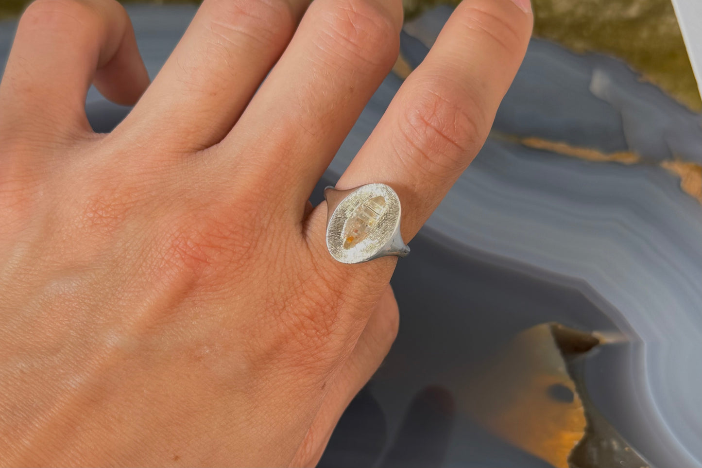 Raw Sapphire Signet Ring