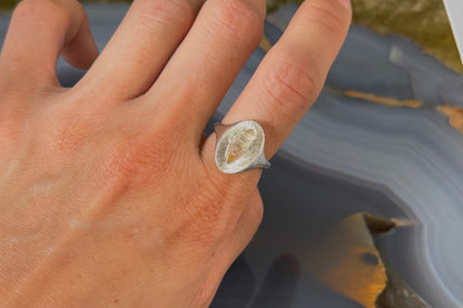 Raw Sapphire Signet Ring