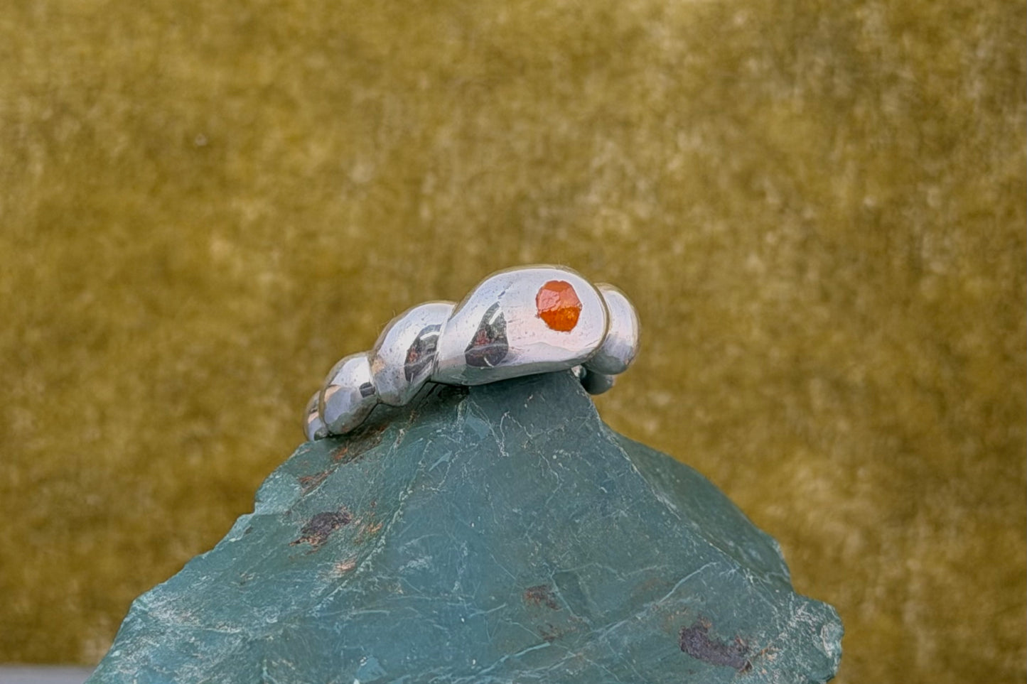 Raw Spessartine Blob Ring